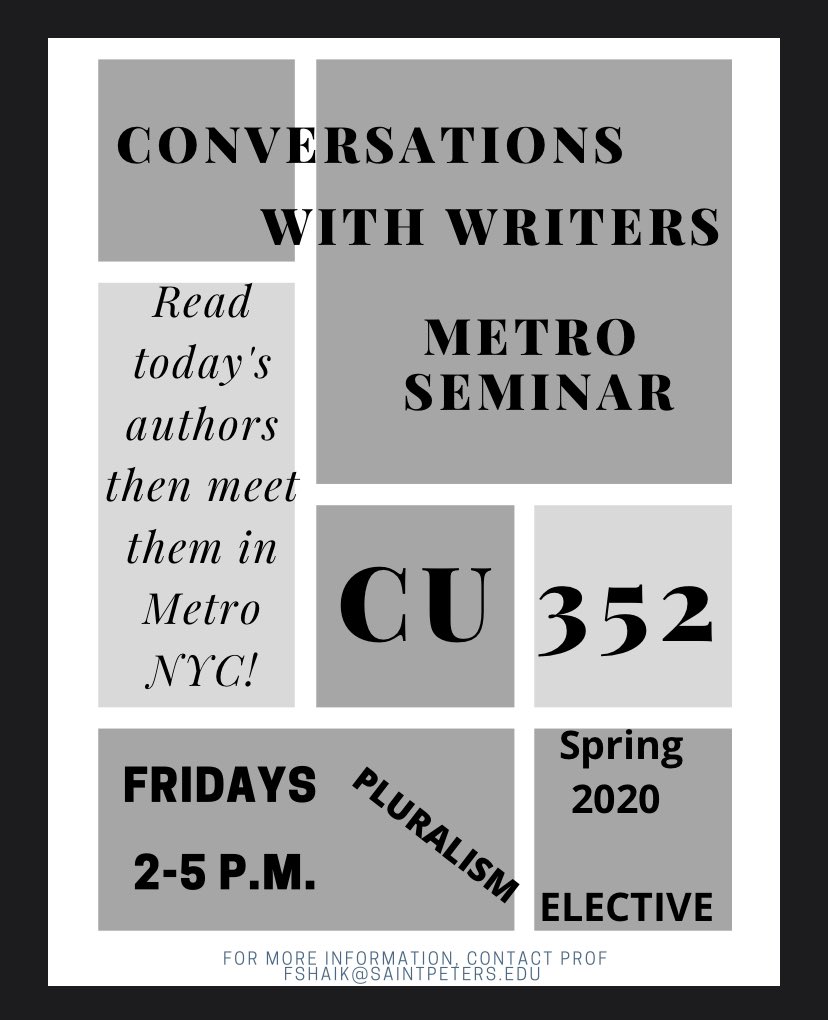 Register for @FShaik1 ‘s class for the Spring 2020 semester! 
Get to meet today’s authors and cross off your pluralism requirement. 🦚
•
•
#saintpetersuniversity #peacocks #registration