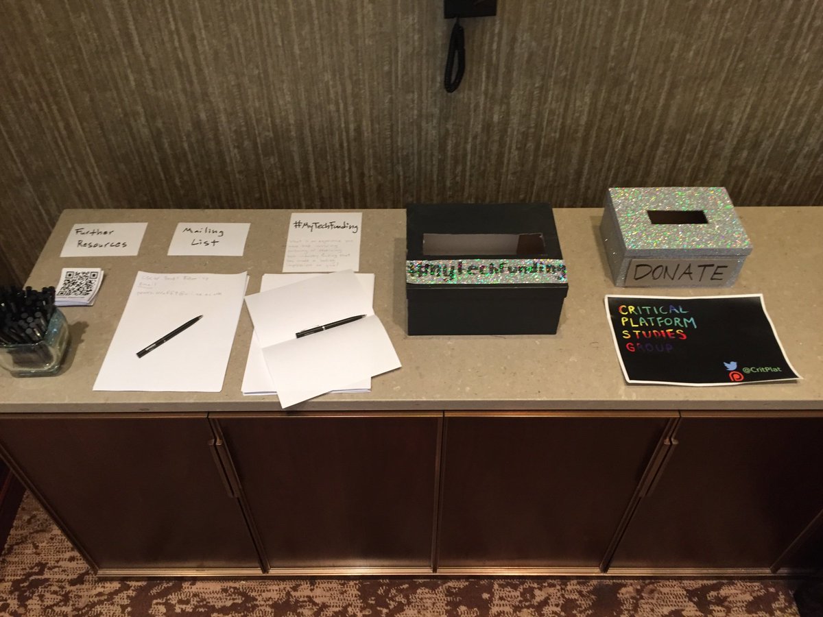 critplat's tweet photo. Getting set up for today at 11am in Meeting Room 406! #FundingMatters #MyTechFunding #CSCW2019 https://t.co/m8QtZsVQ0c