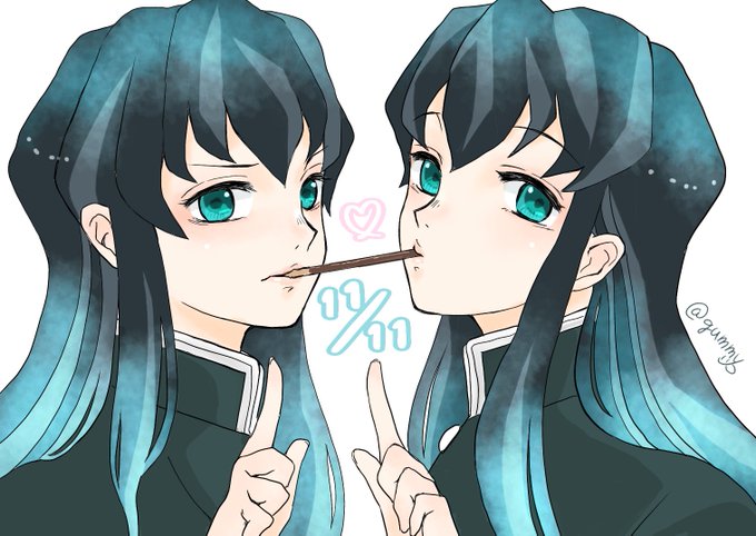 ｸﾞﾐーさんがTwitterに投稿した時透無一郎(鬼滅の刃)のイラスト。