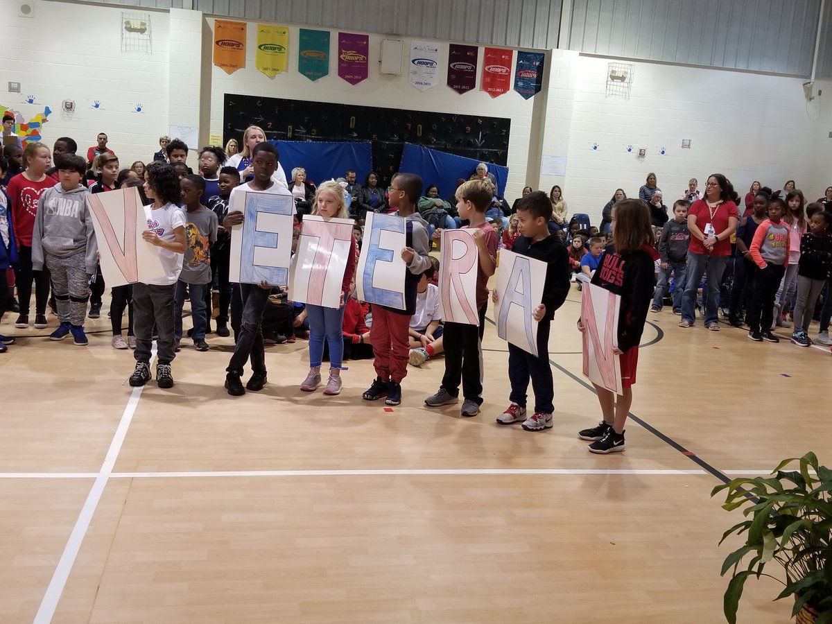 NaimaWaddy's tweet photo. We are so thankful for all that our veterans have sacrificed to serve our nation. Also, thank you to all who contributed to and/or participated in our program! 🇺🇸❤♡💙 #veteransday #WeAreWelch @WelchElementary @CowetaSchools https://t.co/tS1wNLWvbc
