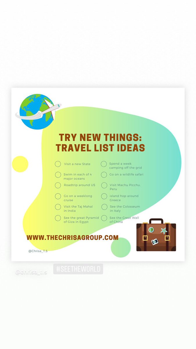 TheChrisaGroup's tweet photo. Are you holding back from traveling and trying new things? It turns out there are incredible health benefits to having new experiences.Don’t be afraid.Step outside your comfort zone.Try new things. The world is a beautiful place. Get out there and see it https://t.co/oHcIhS98q6