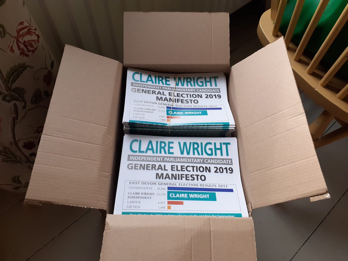 My Manifesto Launch, Wednesday (13 November), The Institute, Yonder Street, Ottery St Mary, 7.30pm #GeneralElection2019 Link here - claire-wright.org/general-electi… All invited - please RT!