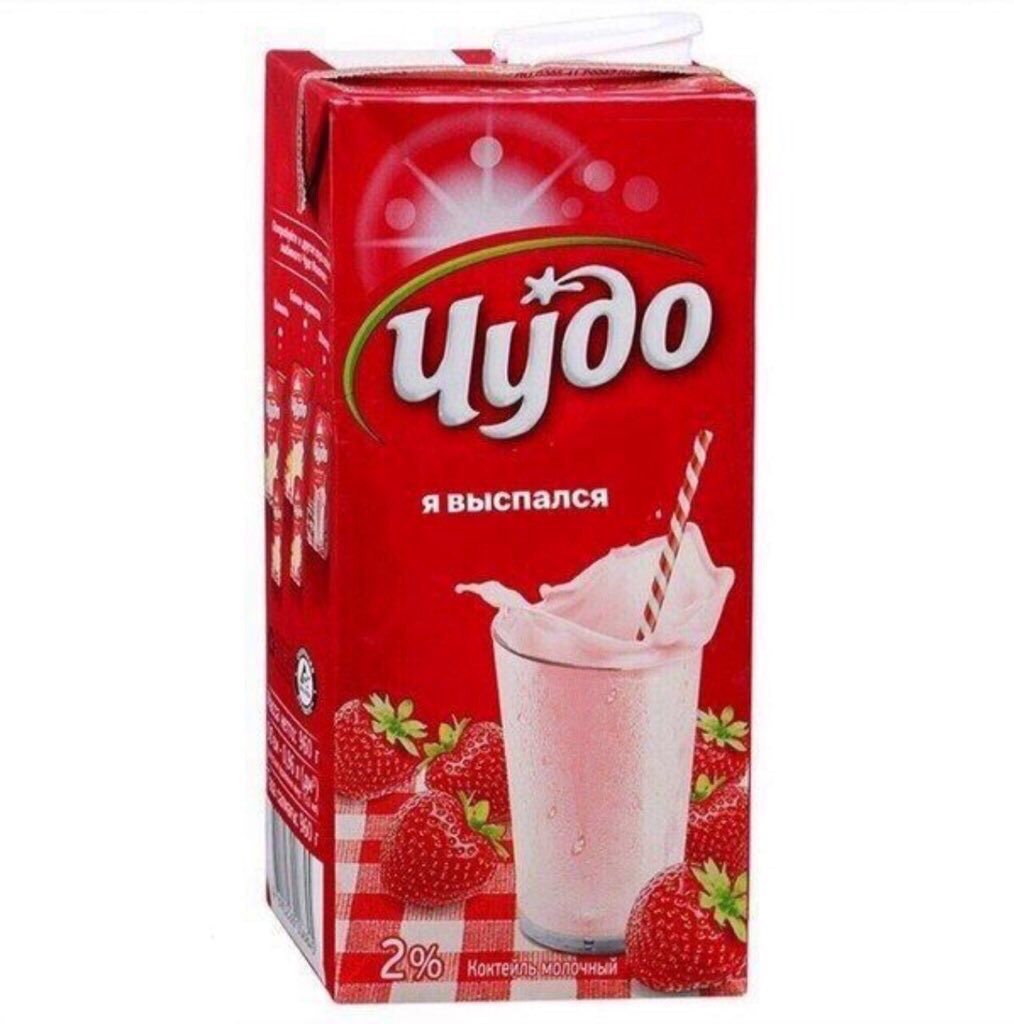 Чудо молочный коктейль 950г клубника