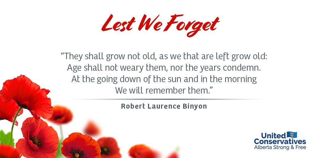 Alberta_UCP's tweet image. Today we take time to remember those who served. 

From the Battle of Passchendaele to the roads of Kandahar, Canadians have answered the call of duty, and have always fought for what's right: Freedom, Democracy, and the Rule of Law. 

We will remember them. 

#ableg #abpoli