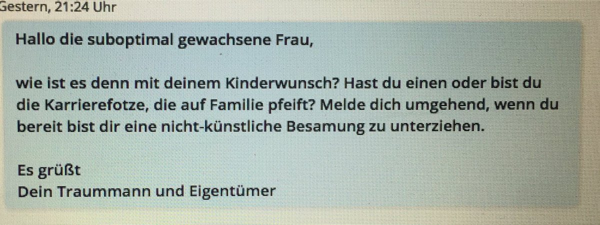 querulantenmiez's tweet photo. Nachrichten aus der Datinghölle. #Karrierefotze #onlinedating 🤦‍♀️ https://t.co/pAzvw1tL5k