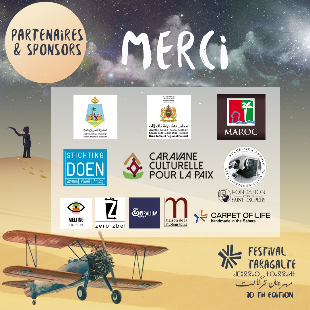 taragalte's tweet photo. A big thank you to all the partners who made the organization of the 10th edition of #Taragalte possible✨Thanks to your support and commitment, you contributed to promote and preserve nomadic heritage, and support the local economy through the development of M'hamid El Ghizlan🙌 https://t.co/r8cHBSKkVM