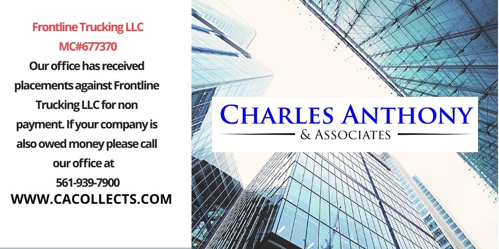 All cases are handled on a complete contingency. No money upfront and if we do not collect our service is free. #trucking #truckingbusiness #freight #transportation #logistics #Truckers #FreightBroker #collections #Truckers #broker #truckingnews #carriers