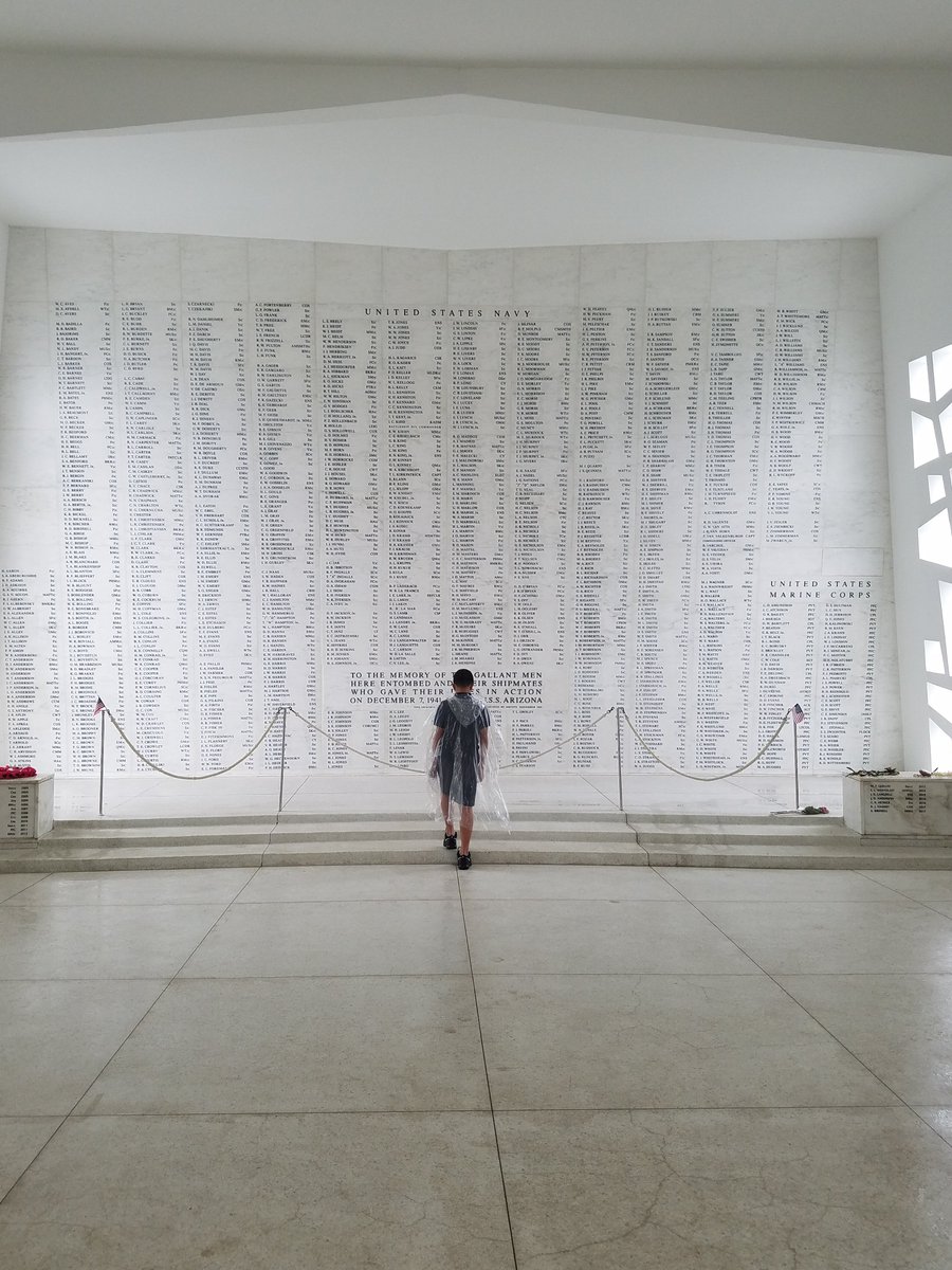 hoffmanteambret's tweet photo. In honor of those who have served our country. Young boy in front of the USS Arizona wall at Pearl Harbor. #explorica #VeteransDay https://t.co/8ExXgxXZKL