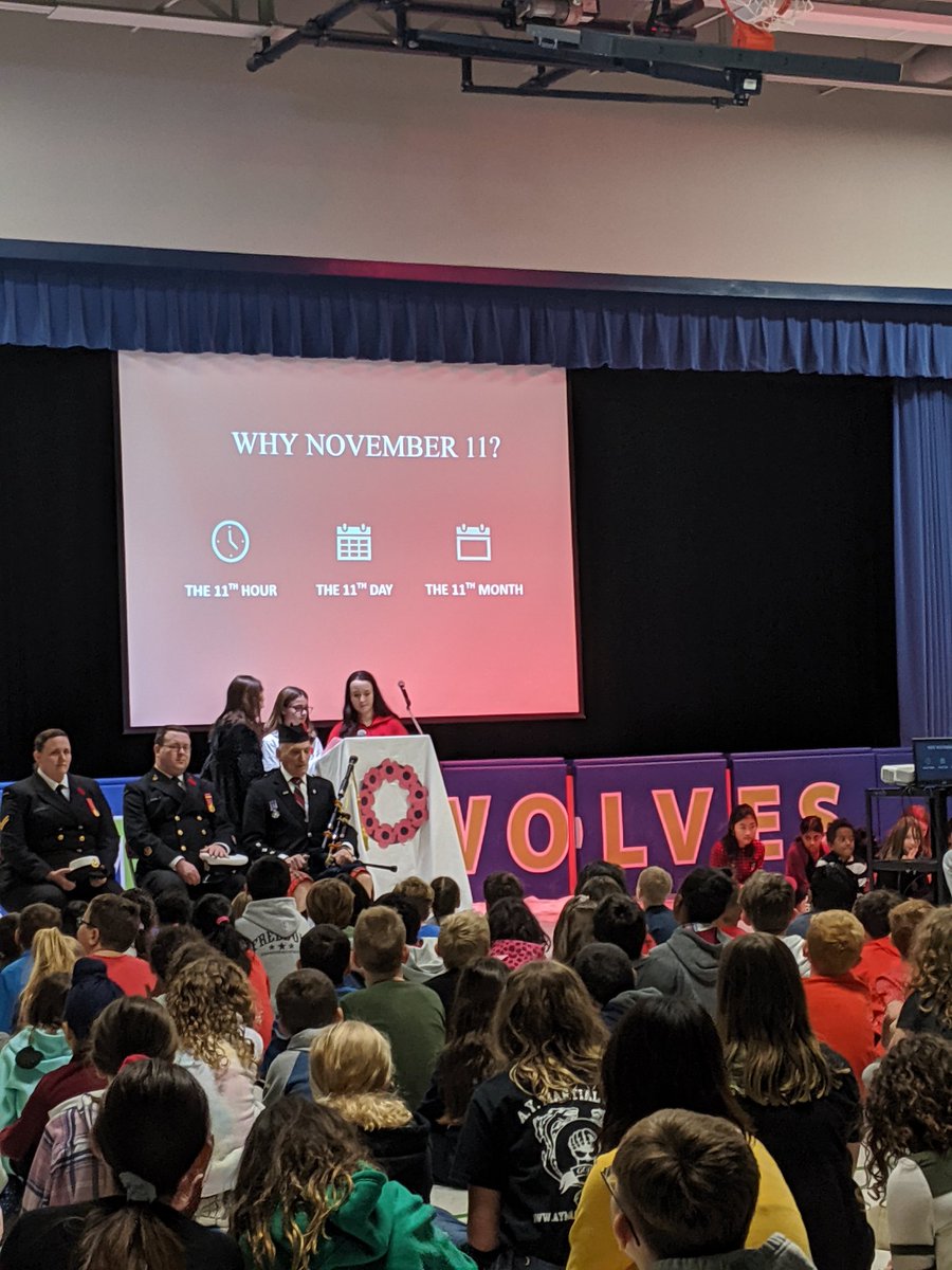 what a beautiful assembly to help us remember. #hillsideinspires #LestWeForget #CanadaRemembers