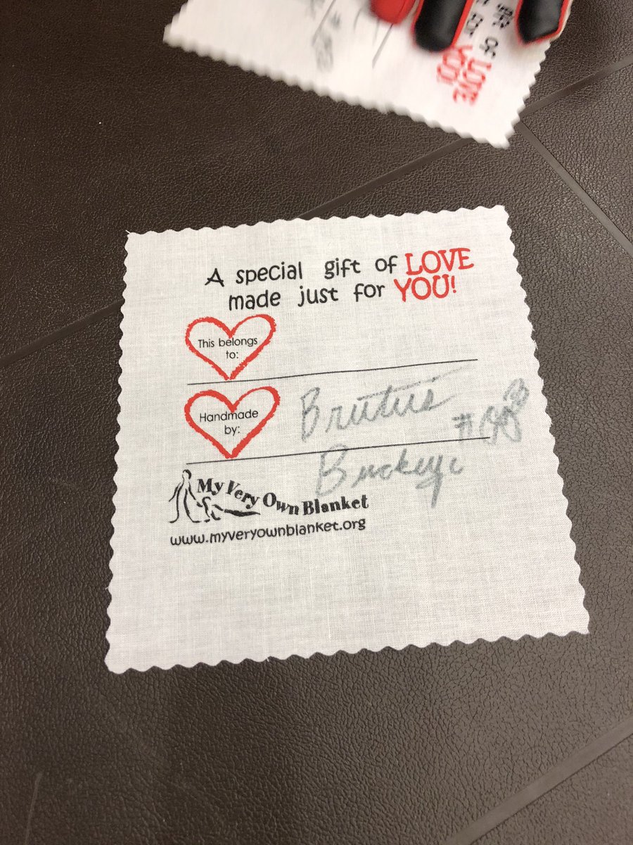 At the Fisher College of Business Impact Day— making blankets for kids in foster care.  OSU students making an impact!  Go Bucks!  Thanks for helping My Very Own Blanket meet our goal of 20k blankets  in 2019!