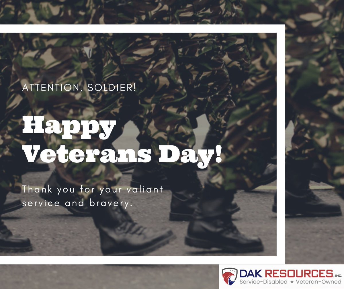 #HappyVeteransDay #DAKResources #VeteranOwned #ServiceDisabled #SupportCivilianJobs