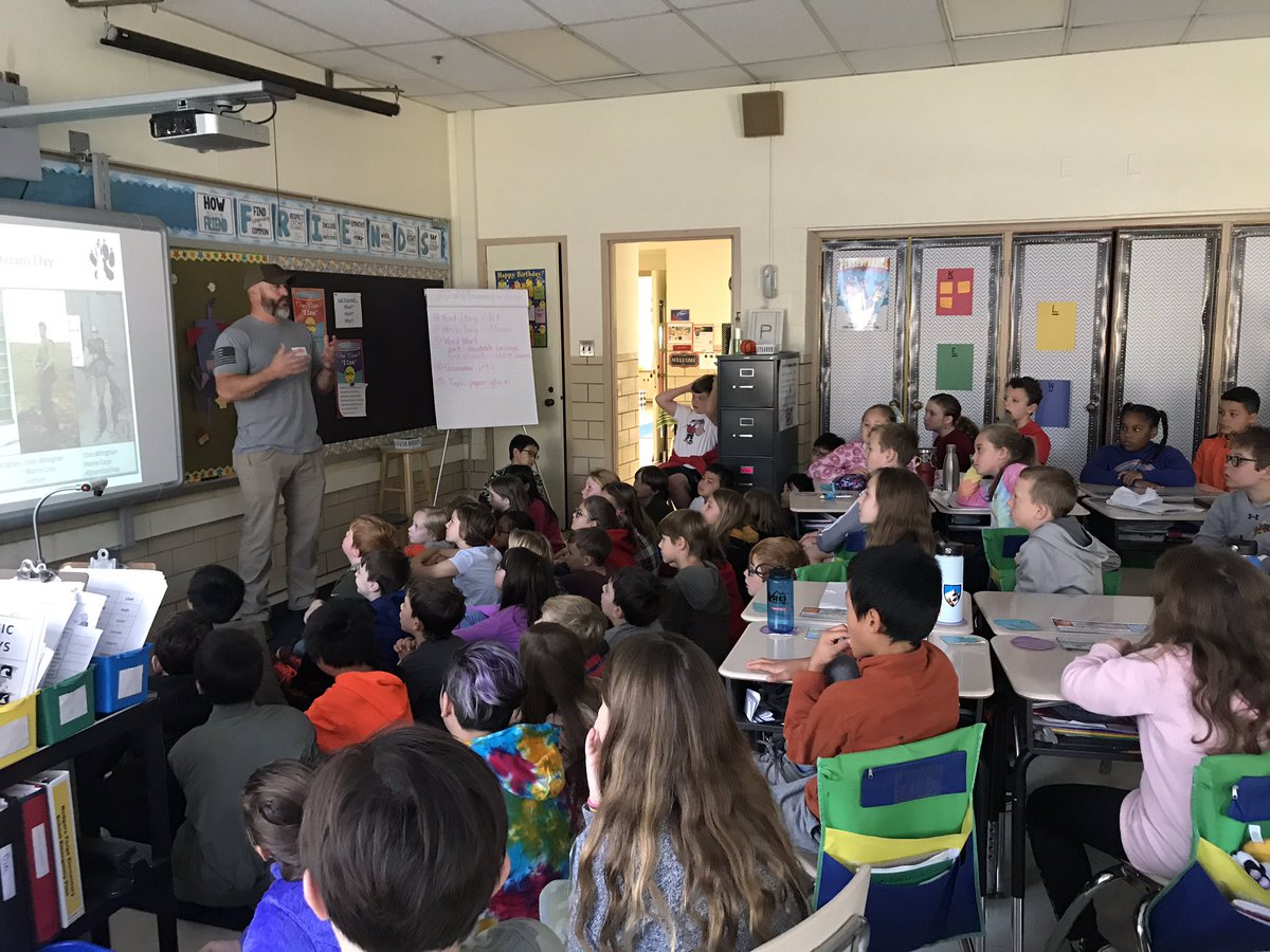 What a special treat to have one of our parents, who has served in the Marines for 20 years, come talk to us on Veteran’s  Day! <a href="/missyfanshaw/">Missy Fanshaw</a> <a href="/RodgersForgeES/">Rodgers Forge</a> <a href="/jenerdman24/">Jennifer</a> <a href="/ManleyGreenLady/">Michelle M.</a>