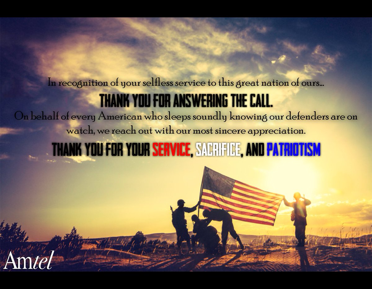 Amtel will always remember and appreciate those who have served, because freedom reminds us everyday. #VeteransDays