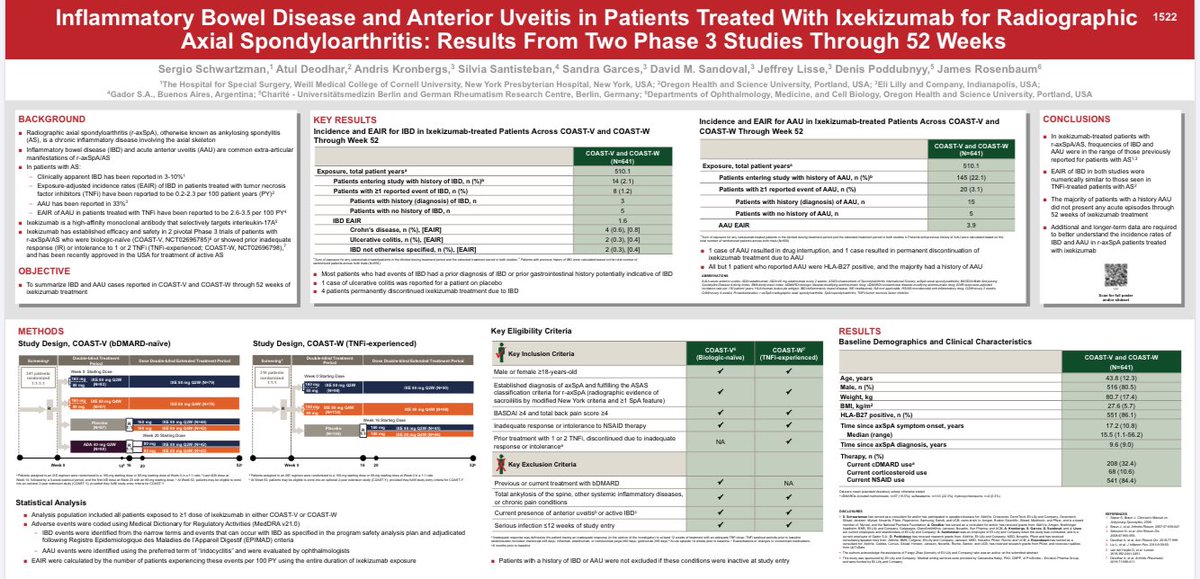 Ixekizumab no empeora EII ni UAA 👌🏻 #ACR19