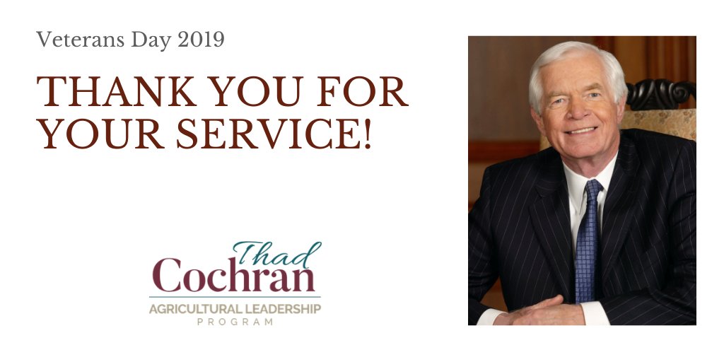 Happy Veterans Day! Today we honor those who have served our country. The later Senator Cochran was a Veteran of the US Navy. He served from 1959-1961.

#VeteransDay #TCALPMSU