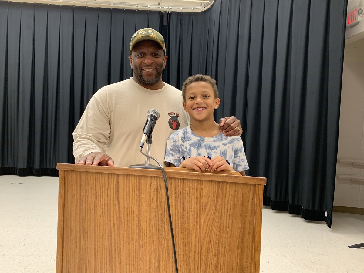 gabe_firstedu's tweet photo. Our featured Veteran for today’s program was Master Sgt (Ret) Adam Johnson with a special introduction from Preston. Thank you to all our Veterans for your service! #veteransday2019 #LMEmagic #MontiMagic https://t.co/pEfc7swSWV