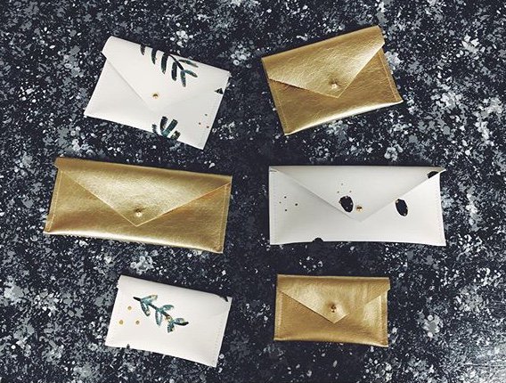 Beautiful purses handmade in Cornwall from recycled leather by Lisa. We have gorgeous gold &amp; a lovely hand painted pattern in the shop, in 3 different sizes: card holder, purse, glasses/pencil case #shopindependent #FrancisRoad