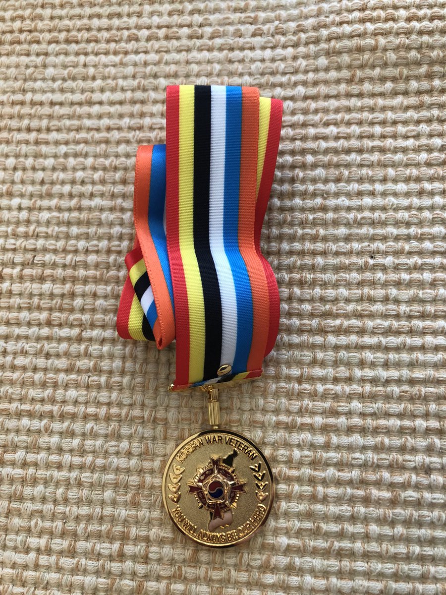 Proud to watch my Dad receive the Ambassador for Peace Medal from the Republic of Korea today in appreciation for his service during the Korean War.   Proud of his service  on #veteransday2019 —and everyday!