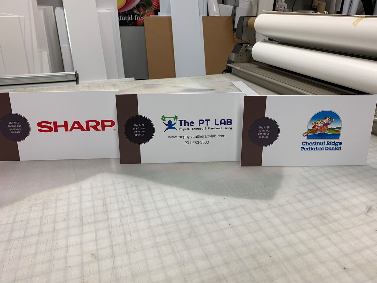 SpeedPro printed table cards thanking the sponsors of Montvale Education Foundation's casino foundraiser event! Call us today for any sort of printing for your next event.