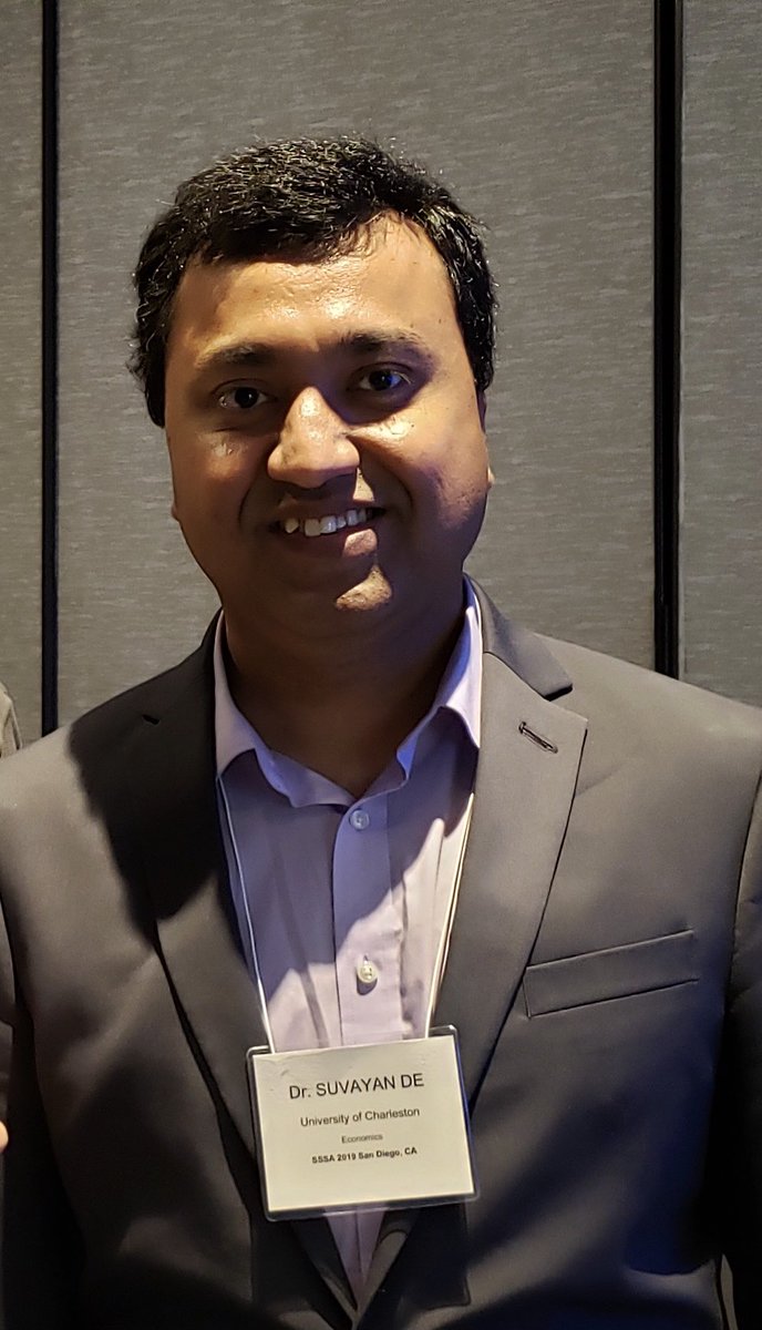 ucwvsbl's tweet photo. UC Econ prof. Suvayan De presented 2 research papers &amp; chaired 4 sessions in the Southwestern Social Science Assoc. (SSSA) Annual Conf. in San Diego, CA on Oct. 31-Nov.  2, 2019. Dr. De was elected President of the Econ Affiliate for the 2020 SSSA conference in Austin, TX. https://t.co/Q5Ayxjy3vr