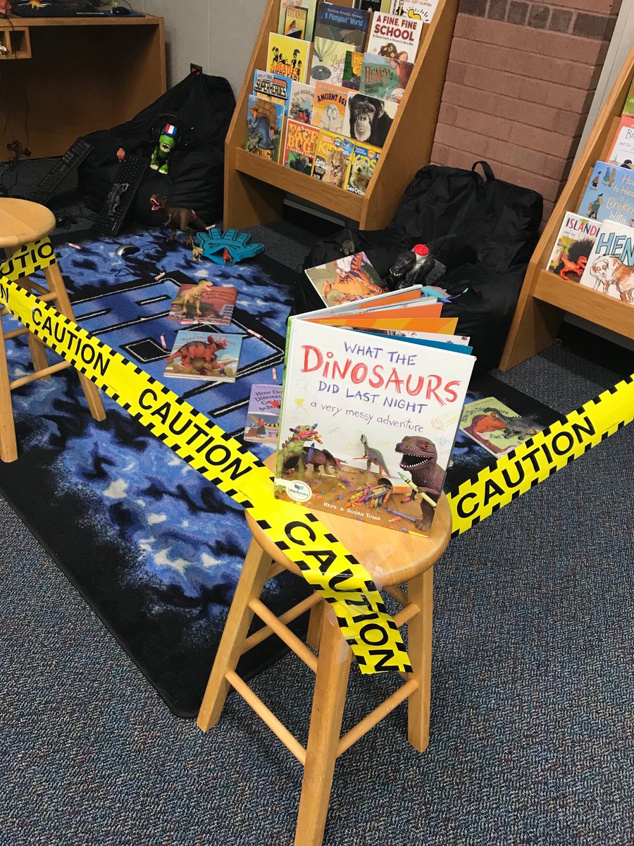 CoxOverby's tweet photo. Dinovember mischief continues! Readers read! ⁦@hairgrovecfisd⁩ https://t.co/2kbEXfbl0H