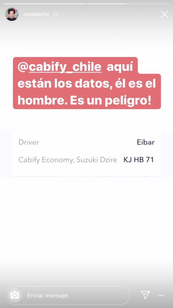 StephTetzner's tweet photo. Atentas todas!! Le acaba de pasar a una amiga @Cabify_Chile #cabifychile https://t.co/0ctvNP95D6