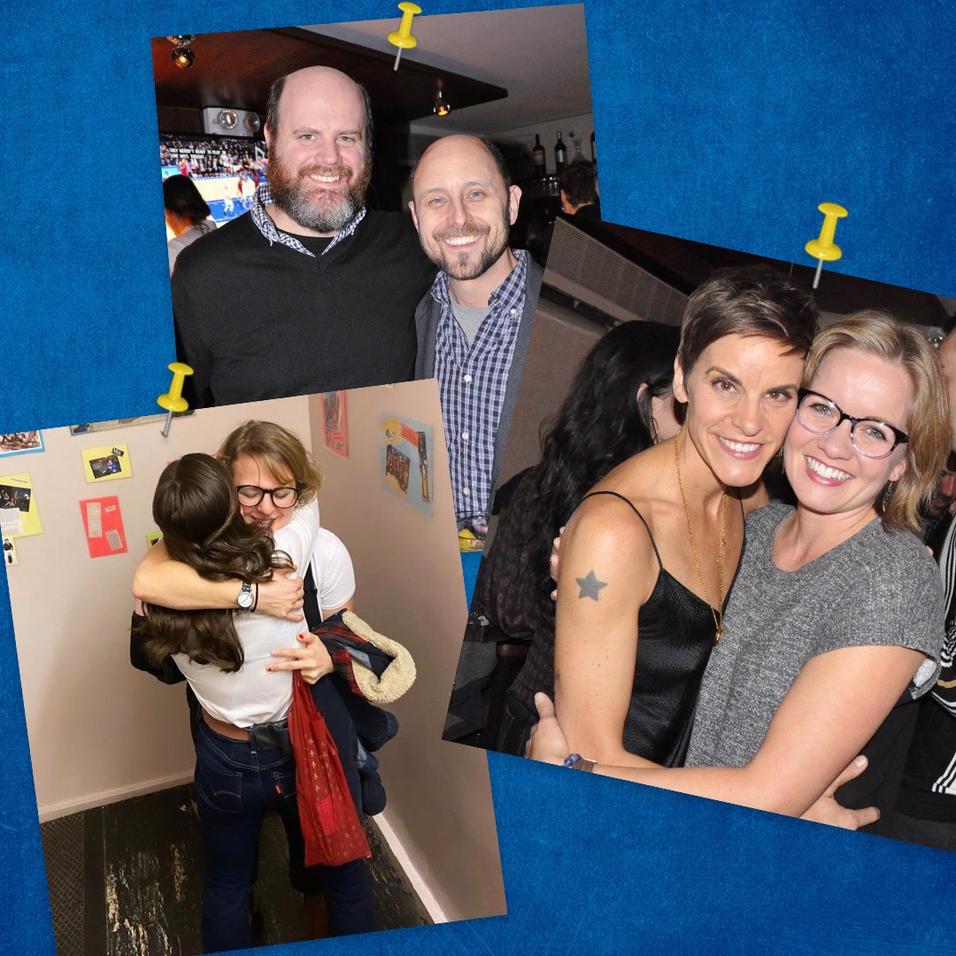 Photos of the previous cast members and the new cast members of Come From Away