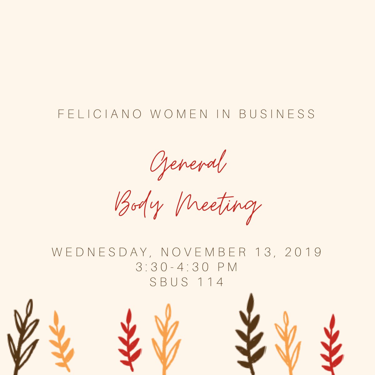 Happy Monday everyone! We will be having our next meeting this Wednesday from 3:30-4:30 pm in SBUS 114. Let us know you’re attending on our HawkSync page 😊 and we hope to see you there!