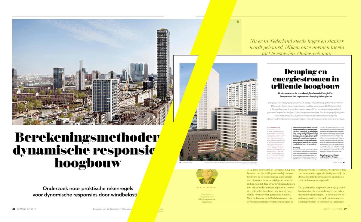 IMd_ingenieurs's tweet photo. Omdat we in Nederland steeds vaker hoger, lichter en slanker bouwen heeft @CementNL themanummer #hoogbouw uitgebracht.
Hierin 2 artikelen van @IMd_ingenieurs door #RobTreels en #IkramTalib.
https://t.co/vVdYksvZEW & https://t.co/FhkrZwvmT8
#hoogbouw #dynamica #demping #trilling https://t.co/vlFe3YriFy