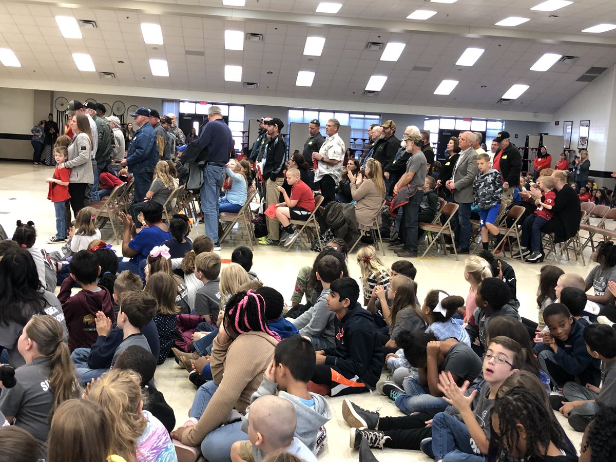 Mrs_Williams1st's tweet photo. #TADEWI loved participating in our #VeteransDay Program this morning at the Creek 🖤 thank you veterans! @ClarkCreekSTEM https://t.co/GTf9PDsK7z