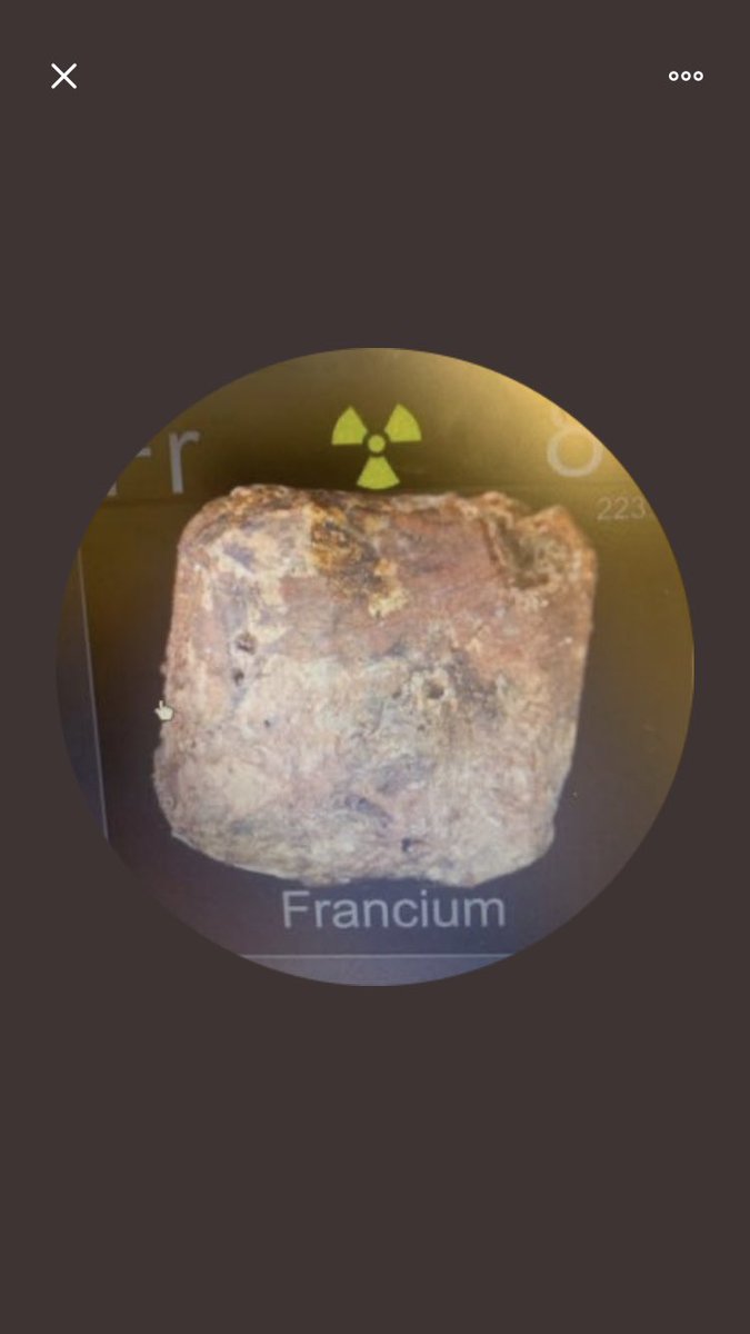 Magnesforoffice's tweet photo. Apparently Francium is toxic to others https://t.co/AUuq2PNDH4