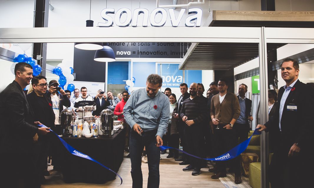 The opening of <a href="/SonovaGroup/">Sonova</a> innovation lab at Communitech marks a milestone in driving Sonova's innovation leadership. Read more: buff.ly/36NWv7m | #CommunitechNews