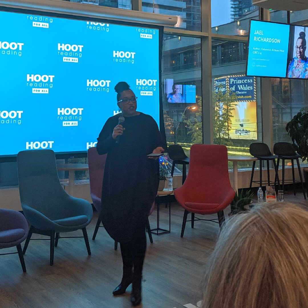 JaelRichardson's tweet photo. So much fun speaking at the launch of #HootForAll, Hoot Reading's new initiative w/ Spin Master and Boys &amp; Girls Clubs of Canada (https://t.co/wW4gL11sST). Check out @hootreading, awesome new female founded Canadian startup supporting young readers! #HootReading #raiseareader https://t.co/KJNiTlAiEV