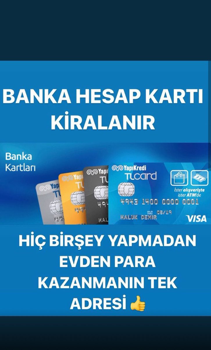 EnesBanka's tweet photo. #acil #bankahesapları #kiralıkhesaplar  #Para #WWDC19 #iyibayramlar #bayram #iddaa #bahis #kupon #nakit #Canlı #acilpara #Akbank #Teb #kuveyt #Deniz #tatil #iOS13 #mandalizm #bitcoin #mutlubayramlar #blockchain #Pakistan #photography #kolay #kazan #zengin #fakir #zenginlik #hayal https://t.co/9LrecslSKh