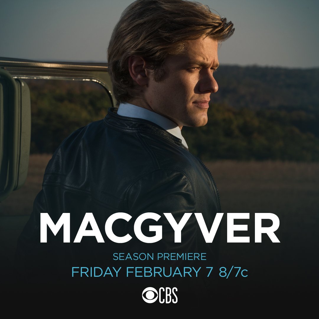 MacGyverCBS's tweet photo. Get ready for more #MacGyver— Season 4 is coming your way February 7! 📎 https://t.co/vNiBE2fO3y