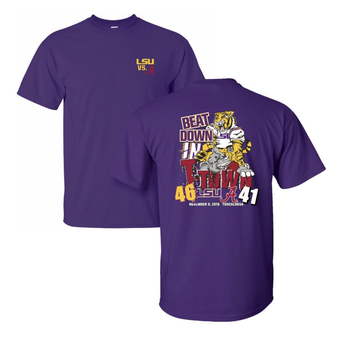 ApparelBayou's tweet photo. GEAUX TIGERS, make sure to get your score shirts!!! #LSUvsBAMA #TigersWin #lsufootball https://t.co/NjObVC1zLh