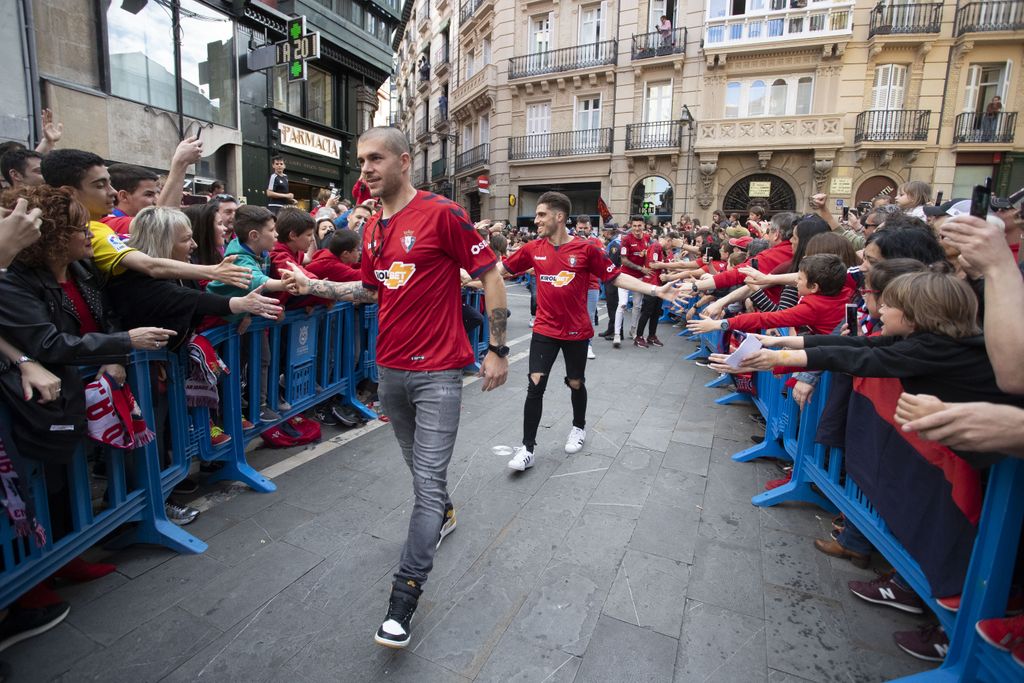 Rubén, en la celebración del ascenso de Osasuna.