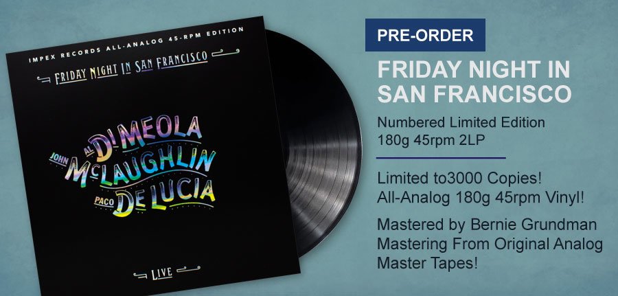 ElusiveDiscInc's tweet image. Numbered Limited Edition - 3000 Copies!
All-Analog 180g 45rpm Vinyl Edition!
Mastered by Bernie Grundman Mastering From Original Analog Master Tapes!
Coming November 2019 pre-order your copy today!
elusivedisc.com/friday-night-i……/