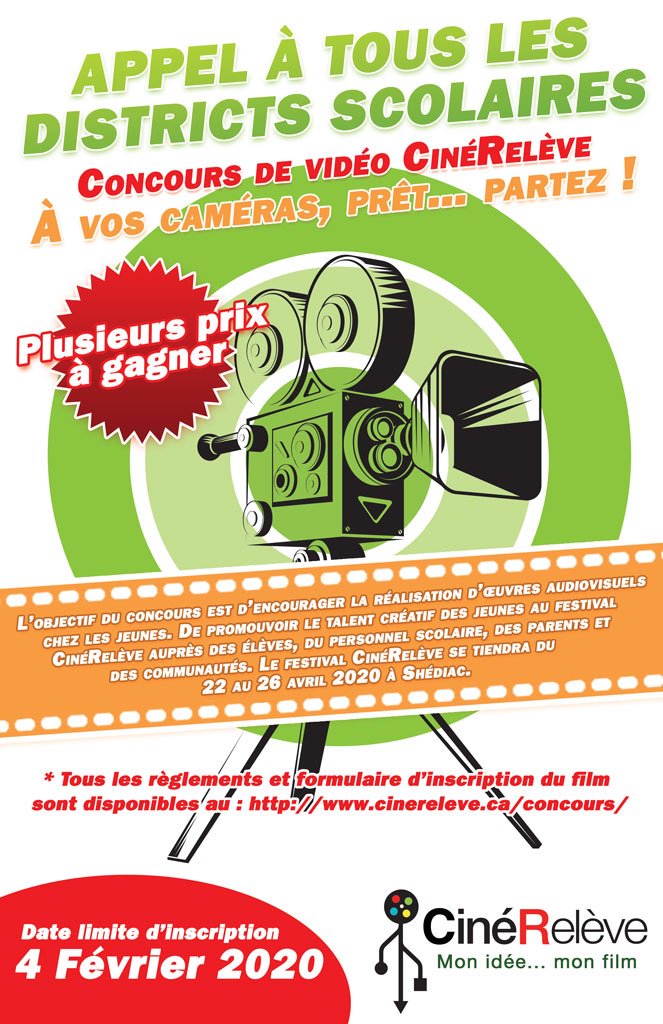 L'objectif du concours et d'encourager la réalisation d’œuvres audiovisuels chez les jeunes. De promouvoir le talent créatif des jeunes au festival CinéRelève auprès des élèves, du personnel scolaire, des parents et des communautés.