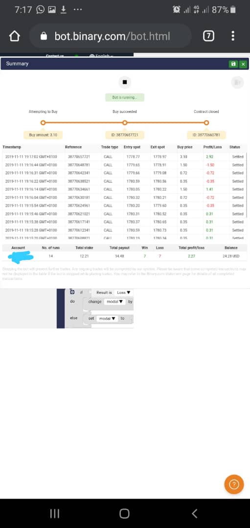 flysignals2024's tweet image. #volatility100 #binarybot running profits right now... Wait for the #equity