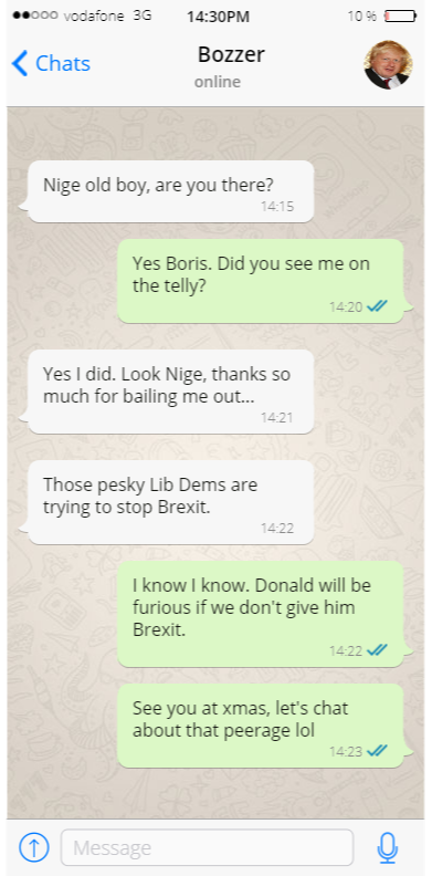 LibDems's tweet photo. If we could see Nigel Farage’s WhatsApp messages from today… https://t.co/XVF0jfrI3p