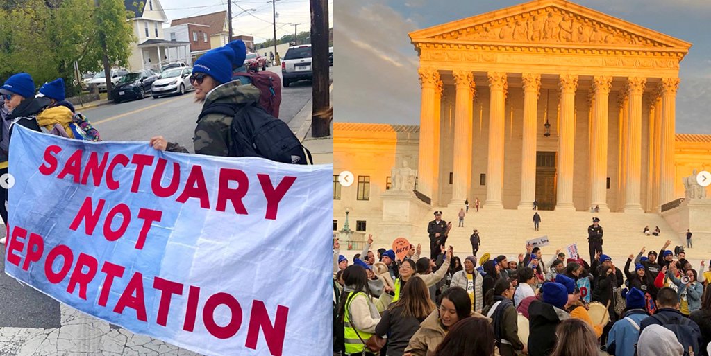 FromCBU's tweet photo. CBU's Voices United has joined the "Home Is Here" march to DC on Tuesday, when SCOTUS will hear arguments on the future of DACA & and TPS! Follow them at https://t.co/u353lsFkYs #HomeIsHere #CitizenShip4All #TheDreamUS #defendDACA #WithDreamers https://t.co/q8NNm3XxgU