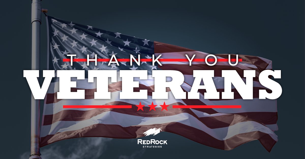 RedRock_HQ's tweet photo. The #RRSTeam would like to thank all veterans for their great service to our country. We are forever in your debt. #VeteransDay https://t.co/bWfsAAq1zd