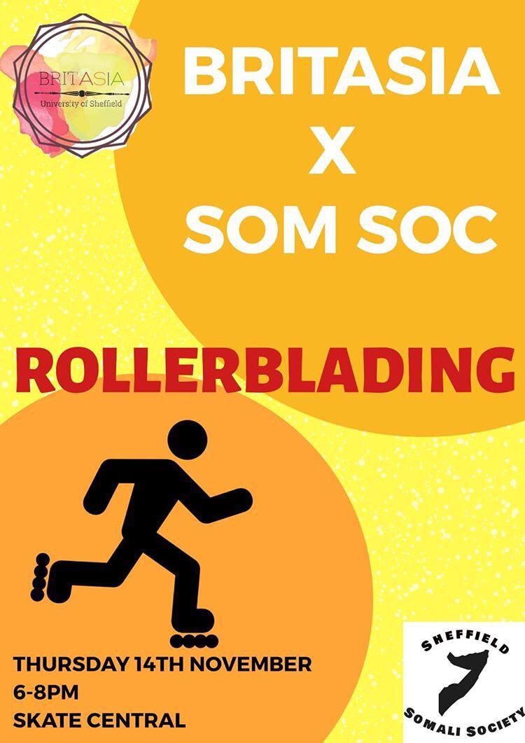 sheffieldsomsoc's tweet photo. ROLLERBLADING IS BACK BY POPULAR DEMAND. THIS THURSDAY AT CENTRAL SKATE 6-8PM!!!
MEET US AT THE SU FOR 5.15🙌🏿🙌🏿 https://t.co/w9dNiVZKS7