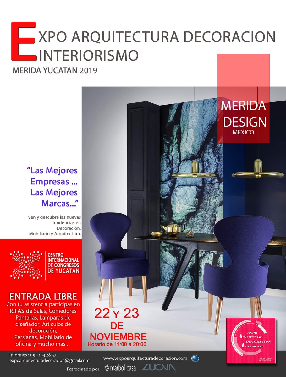yucatanmeetings's tweet photo. Este 22 y 23 de Noviembre en el Centro Internacional de Congresos Yucatán se realizará la Expo Arquitectura Decoración Interiorismo la cual tendrá entrada libre. ¡No te la puedes perder, las mejores marcas estarán presentes!
#YucatanMeetings #Yucatán https://t.co/VO4iSTGMKL