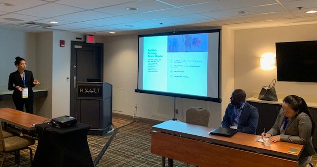 IMPRINTproject's tweet photo. .@wesglobaltalent’s Debra Means presents at #NCTN2019 with Emmanuel Owusu of the African Bridge Network and Shinobu Ando from @AACABoston. #RoadMapto100 https://t.co/HpSSlOQHOi