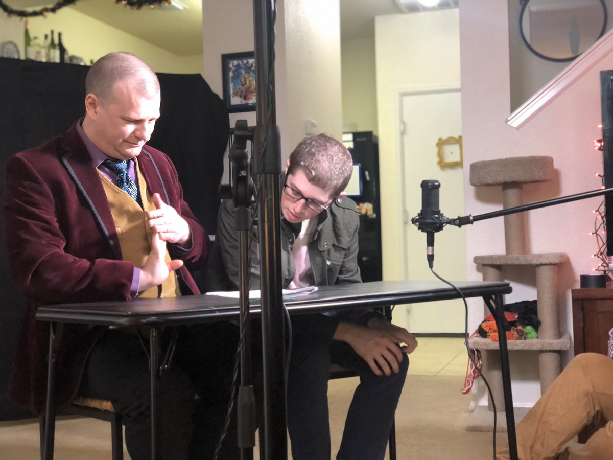 RachelEButcher's tweet photo. Behind the scenes photos from filming a #mtg video with @DoorMonster  and the delightful  @TolarianCollege 🖤 https://t.co/n3WwMgxvU2