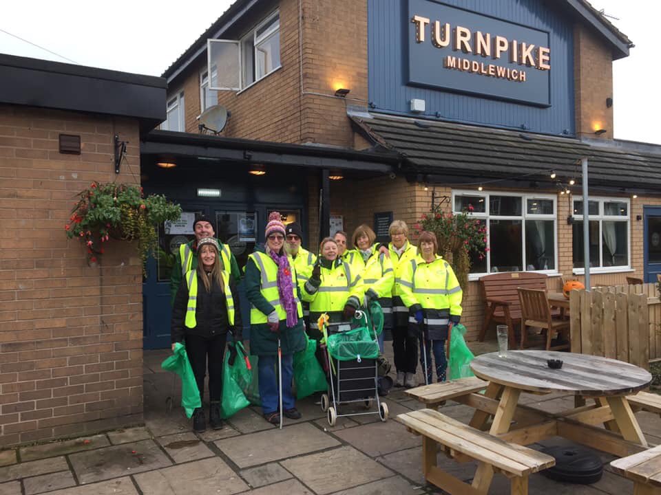 Thanks to Nicholas Cox for the write up and photo from Saturday's litter pick 🤩

On this chilly day, the few brave sole’s that still went out, did a brilliant job of staying on top of our litter problem. Well done team. Thanks to Turnpike for the refreshments. <a href="/ourmiddlewich/">Middlewich</a>