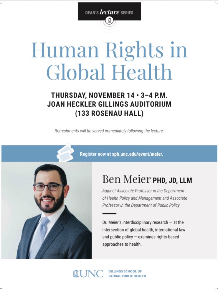 Upcoming event: Thursday, November 14th from 3-4pm, Dr. Meier will be giving a lecture at Joan Heckler Gillings Auditorium! Refreshments will be provided after the lecture. You do not want to miss it!