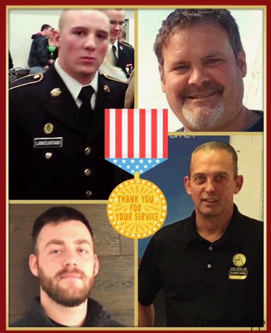 Happy Veterans Day! The AEC group of companies is a proud employer of our Veterans! (Andy, Donny, Adam and Gary)